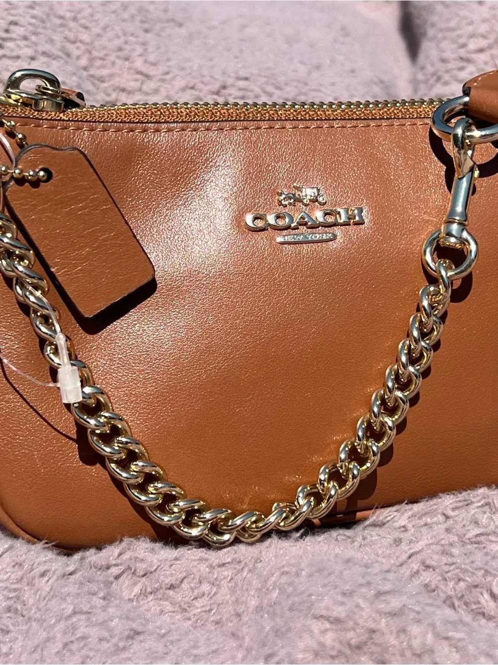 Coach Brown Leather Mini Wristlet (Nolita 19)